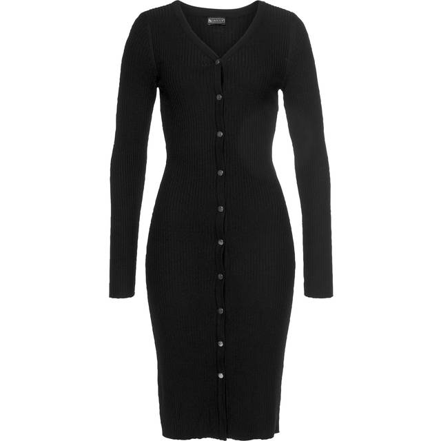 Laura Scott Long Cardigan Dress - Black