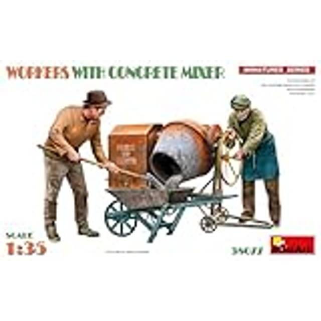 MIN38077 - Miniart 1:35 - Workers w/ Concrete Mixer