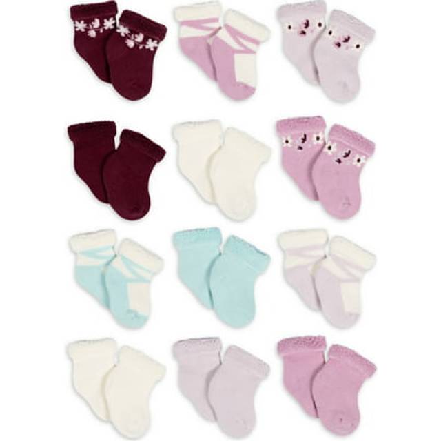 gerber Unisex Baby 12-Pair Sock Bundle Lavender garden 3-6 Months