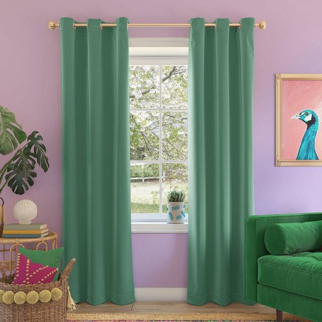 "Sun Zero Riley Kids Bedroom Blackout Grommet Curtain Panel  40"""""""" x 95  Aqua Blue"