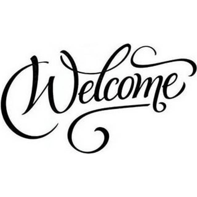 Welcome Modern Wall Words Entryway Door Vinyl Decal Stickers 10x6-Inch Glossy Black