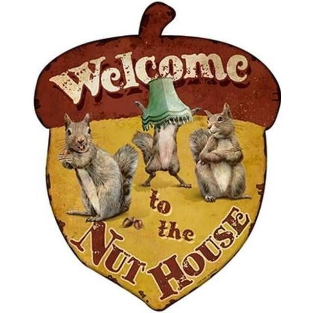 Welcome to The Nuthouse Squirrels Novelty Sign | Indoor/Outdoor | Funny Home D?cor for Garages  Living Rooms  Bedroom  Offices | SignMission Personali