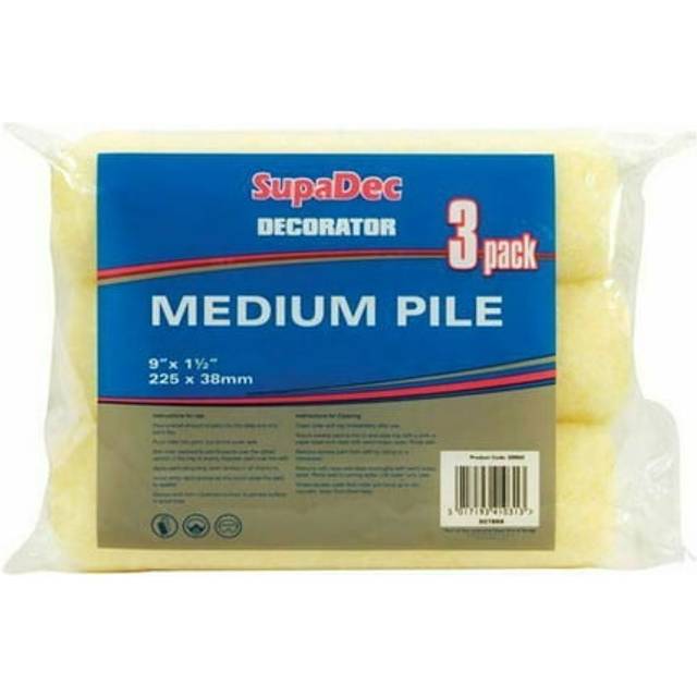 SupaDec Medium Pile Paint Roller Sleeve (Pack of 3)