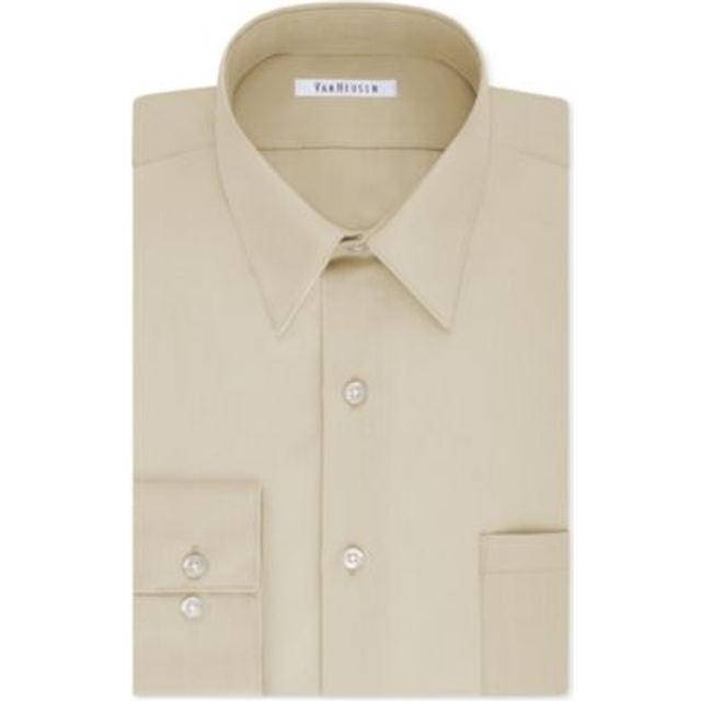 Van Heusen mens Tall Fit Poplin Dress Shirt  Stone  22 Neck 35 -36 Sle