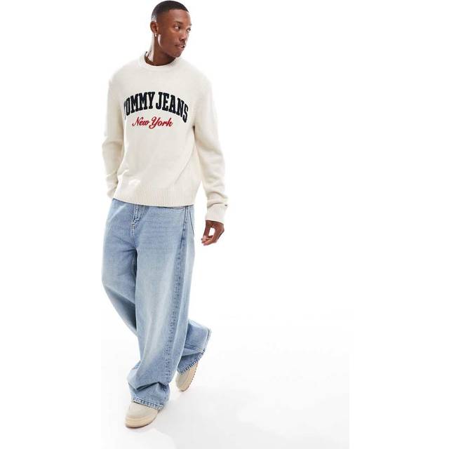 Tommy Jeans – Naturvit tröja med collegelogga-Vit/a