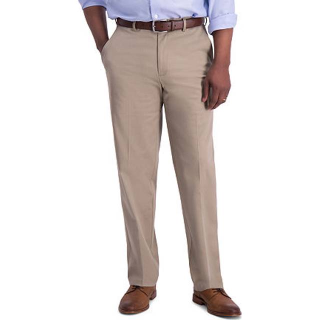 Haggar Men's Iron-Free Premium Khaki™ Classic Fit Flat Front Pant Med Khaki - Size: 36W x 30L