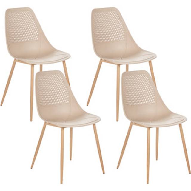 Matsalsstol Hazelton set om 4 Beige-Ljust Trä - Matstol & köksstol Beige