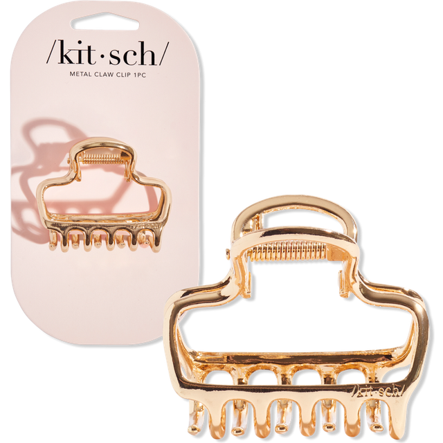 Kitsch Metal Medium Open Shape Puffy Claw Clip - Gold
