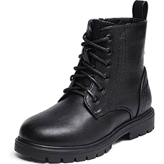 DREAM PAIRS Boys Girls Boots Side Zipper Kids Combat Ankle Booties Size 12 Little Kid Black KBO211