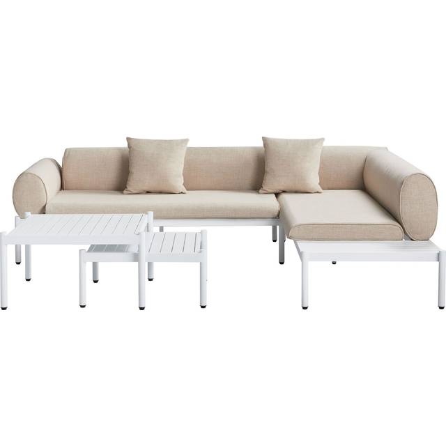 Loungegrupp Rasiglia - Trädgårdssoffa Vit,Beige