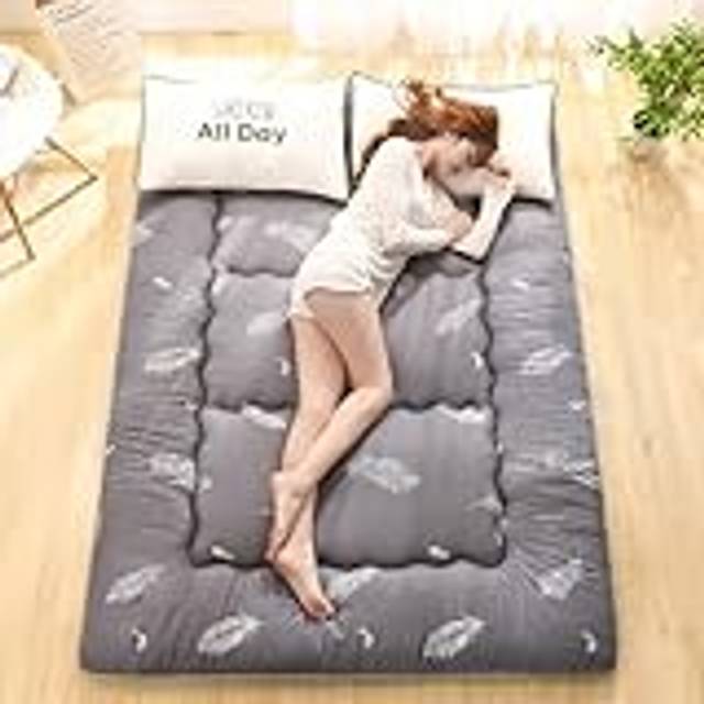 Japanese Futon Mattress, Roll Up Mat for Futon Beds, 10 cm Thick Tatami, Folding Floor Mattress, Japanese Futon Floor Mattress, for Comfortable Sleep, Full Size,06,90x190cm