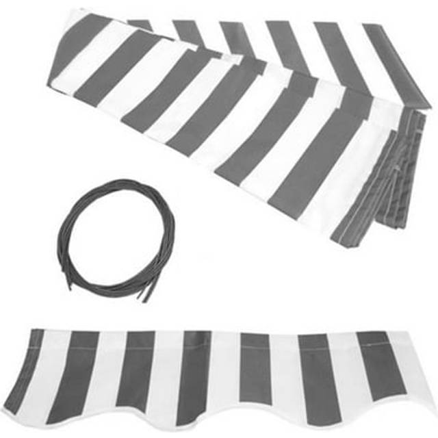Awning Fabric Replacement for Retractable 8 x 6.5 Ft Awning Grey and White