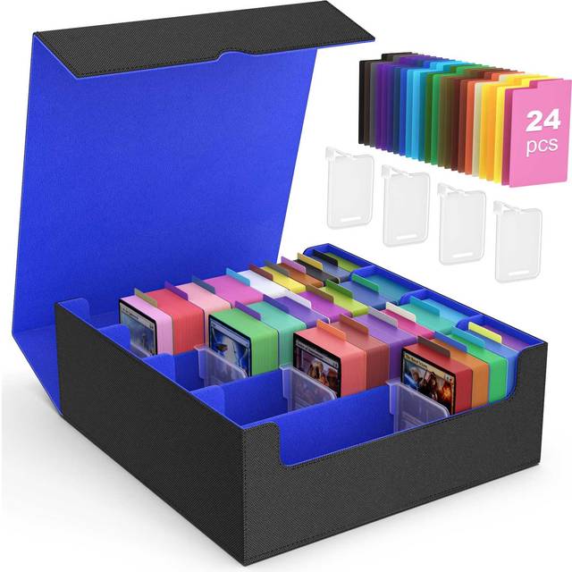 MoKo Trading Card Storage Box  3000+ MTG Deck Box with 24 Colorful Dividers & 4 Card Supporters  Commander Card Deck Case Fits for Magic Game Cards  Y