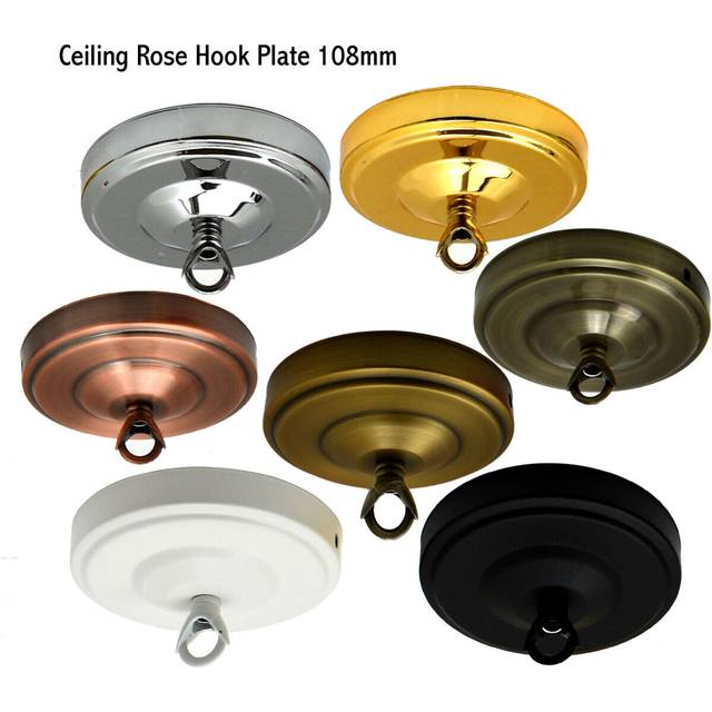 Ceiling rose hook plate light fitting chandelier 108mm diameter colours
