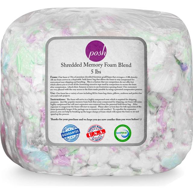 Posh Creations Foam Filling Bean Bag Refill  5lbs  Multi-Color (FOAM05)