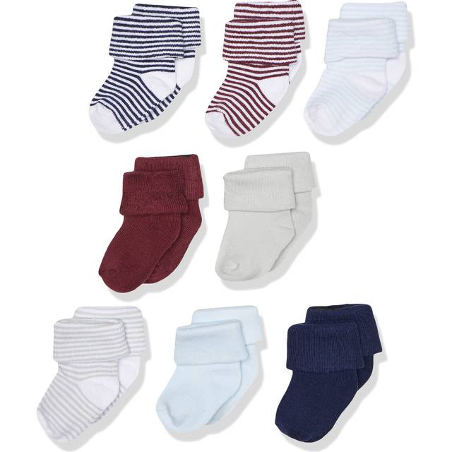 Luvable Friends Unisex Baby Fun Essential Socks  Navy Light Blue  12-24 Months