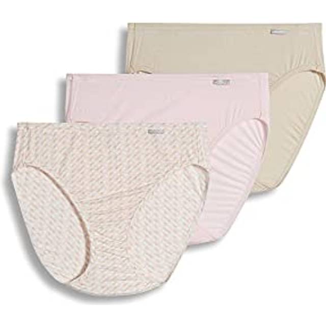 Jockey Womens Underwear Supersoft French cut - 3 Pack  Pastel PinwheelSandFrosty Pink  10