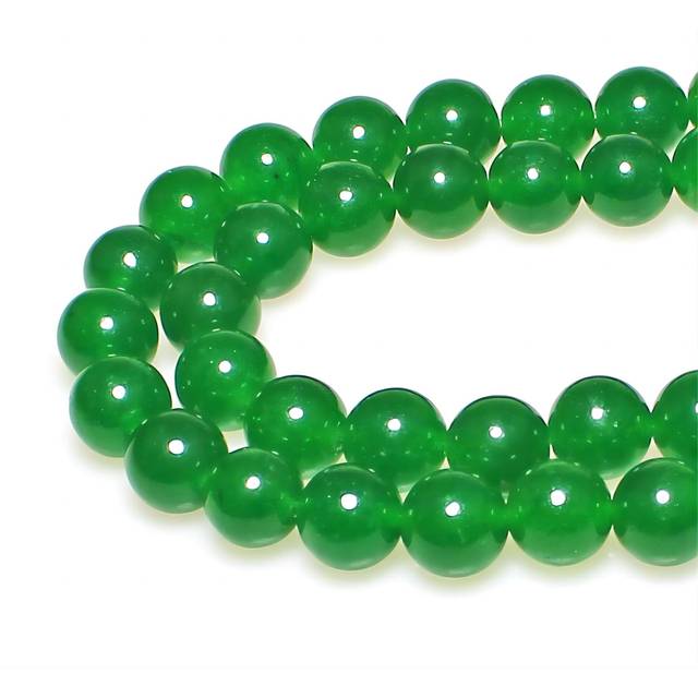 MJDCB Natural Green Jade Round Loose Beads for Jewelry Making DIY Bracelet Necklace (4mm)