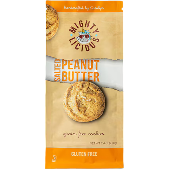 Mightylicious Cookies Gluten Free Salted Peanut Butter 6.5 oz