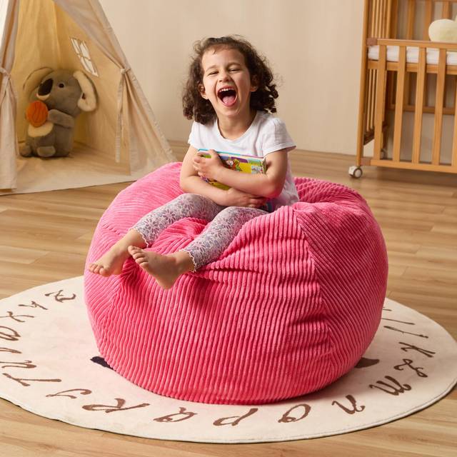 Cansunna Bean Bag Chairs Teardrop Bean Bag Chair Beanbag Chair with Memory Foam Filled Machine Washable Cover for Living Room  Bedroom (Small Pink)