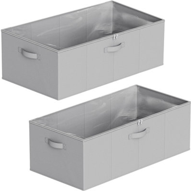 SpaceAid 2 Pack 10 High Under Bed Storage Containers  Large Underbed Storage Organizer Bins with Lids for Bedroom  Dorm  Clothes  Closet Organization