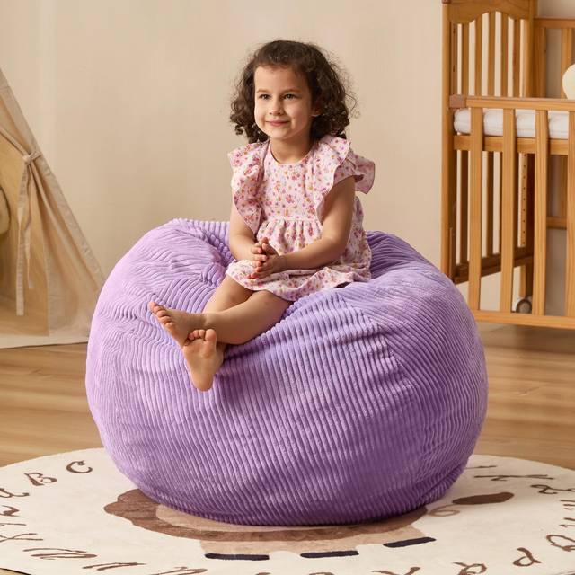Cansunna Bean Bag Chairs Teardrop Bean Bag Chair Beanbag Chair with Memory Foam Filled Machine Washable Cover for Living Room  Bedroom (Small Purple)