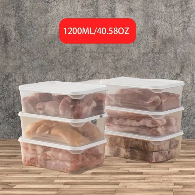 TEMU 6pcs Set 40.58oz Freshness Storage Containers - Transparent, Sealable Lunch & Food Organizer Boxes For Fridge, Microwave Safe, Outdoor Picnics