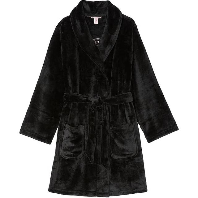 Victoria's Secret Black Cosy Short Dressing Gown - black - XS-S