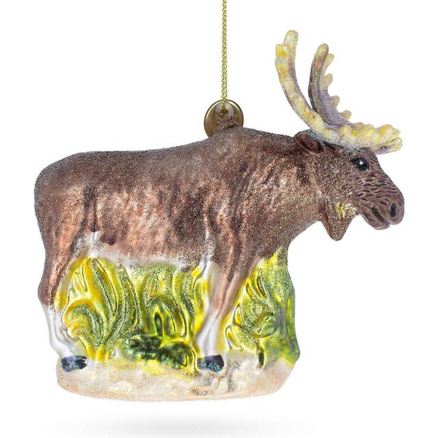 Majestic Moose - Blown Glass Christmas Ornament