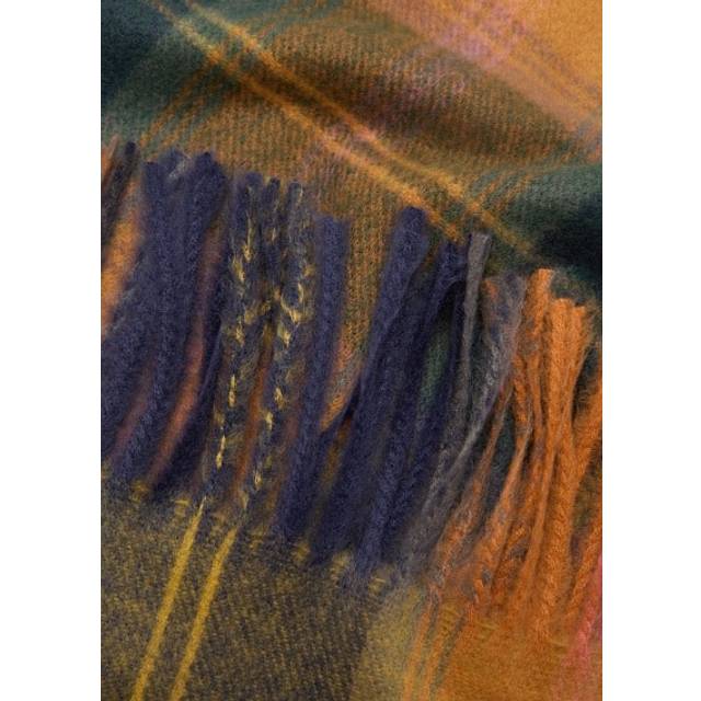 Check scarf with fringed ends orange - Woman - One size - MANGO - Orange - U