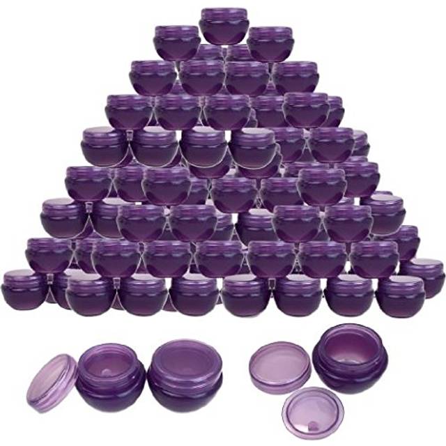 Beauticom 10G/10ML (72 Pieces  Dark Purple) Frosted Container Jars with Inner Liner for Scrubs  Oils  Salves  Creams  Lotions  Makeup Cosmetics  Nail
