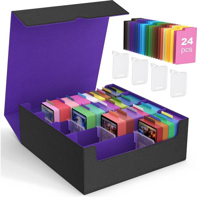 MoKo Trading Card Storage Box  3000+ MTG Deck Box with 24 Colorful Dividers & 4 Card Supporters  Commander Card Deck Case Fits for Magic Game Cards  Y