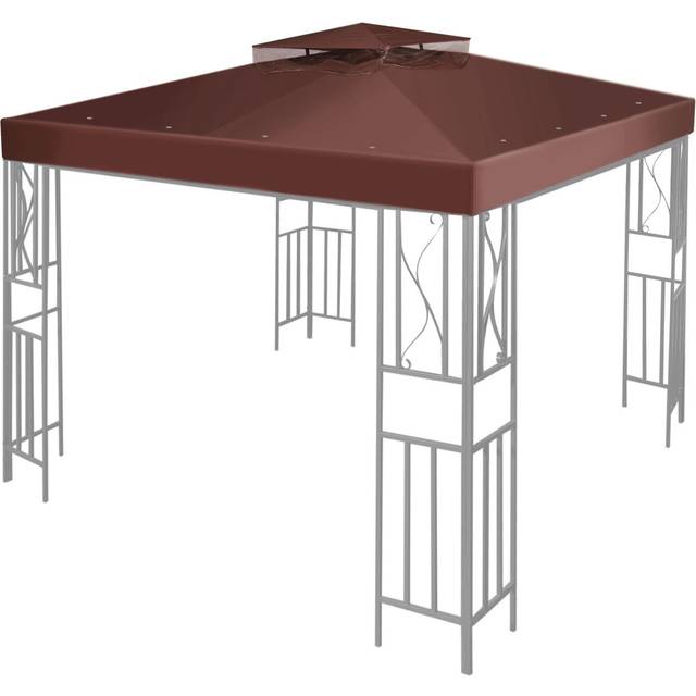 Flexzion 12x12 (3.6m x 3.6m) Gazebo Canopy Replacement Top Waterproof Cover - Outdoor Gazebo Canopy Cover - Double Tier UV30 Cover for Canopies,