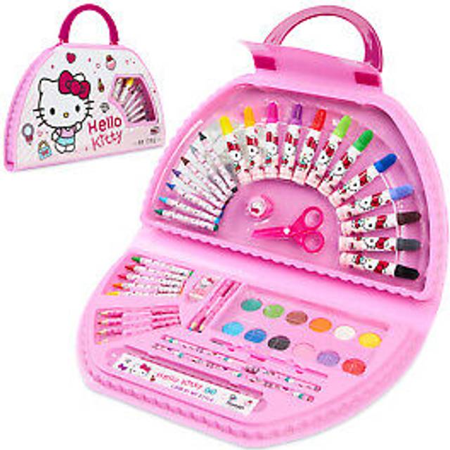 Hello Kitty Halfmoon Colouring Art Case Set Drawing Painting Supplies Creativity