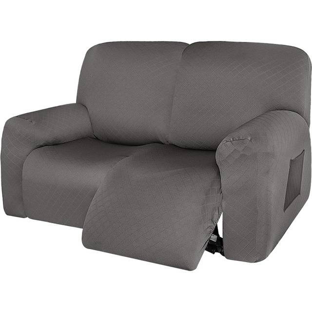 "ULTICOR Squared Jacquard Design  Reclining Loveseat Slipcover  48"""""""" - 65"""""""" L  2 seat 6-Piece Loveseat Recliner Cover Loveseat Reclining Sofa"