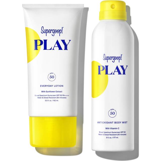 Supergoop! Summer PLAY Bundle - Includes PLAY Everyday Lotion (5.5 oz) + Antioxidant Body Mist (6 oz) - Broad Spectrum Sunscreen for Sensitive Skin -