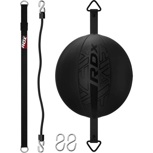 Double End Bag Boxing, 70CM Reflex Speed Ball with 48â Stretchable Bungee Cord, Maya Hide Leather Lightweight Punching Rebound Ball for Striking MMA