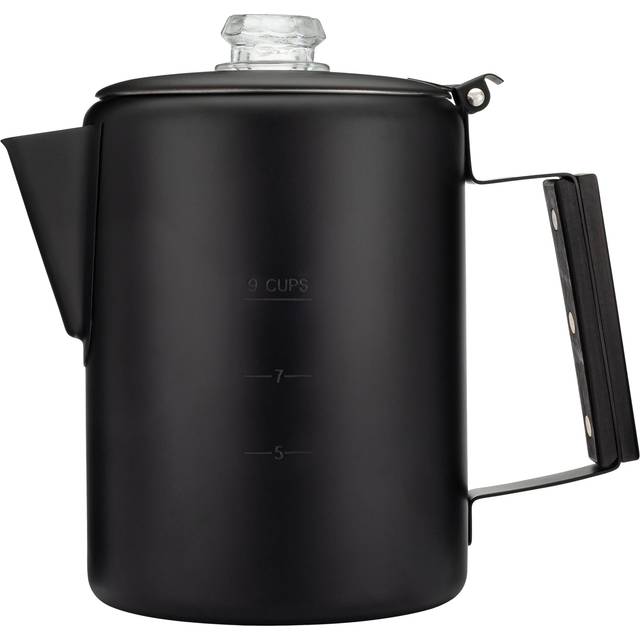 COLETTI Black Bozeman Percolator Coffee Pot - Camping Coffee Pot  Coffee Percolator - Americas Sleekest Percolator - Pure Stainless Steel  NO Aluminum