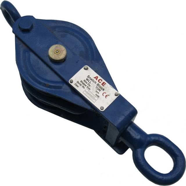 Double Sheave Snatch Block With Swivel Eye 1 Ton 100MM - Rope Pulley