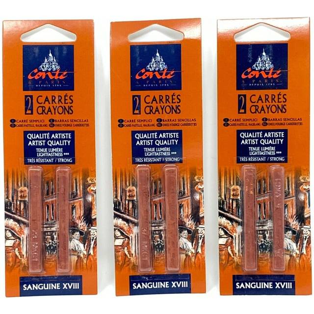 COLART AMERICAS INC Pastel Sanguine XVIII Century  2 Pack Conte Crayons  Multicolor