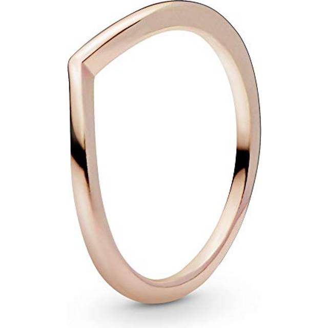 Pandora Polished Wishbone Ring - 14k rose gold plating - Sz. 44 - No color