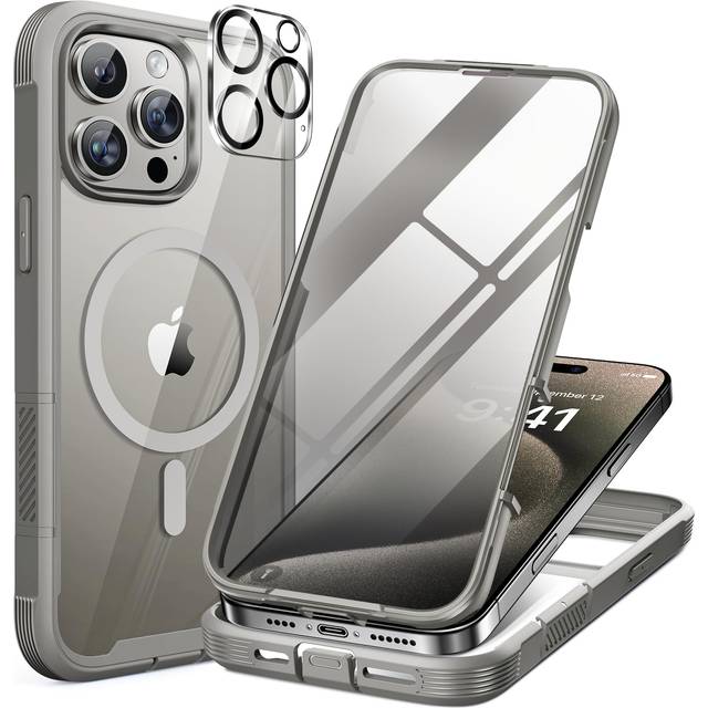 iPhone 16 Pro Max Case Magnetic, Fit for MagSafe, 9H Tempered Glass