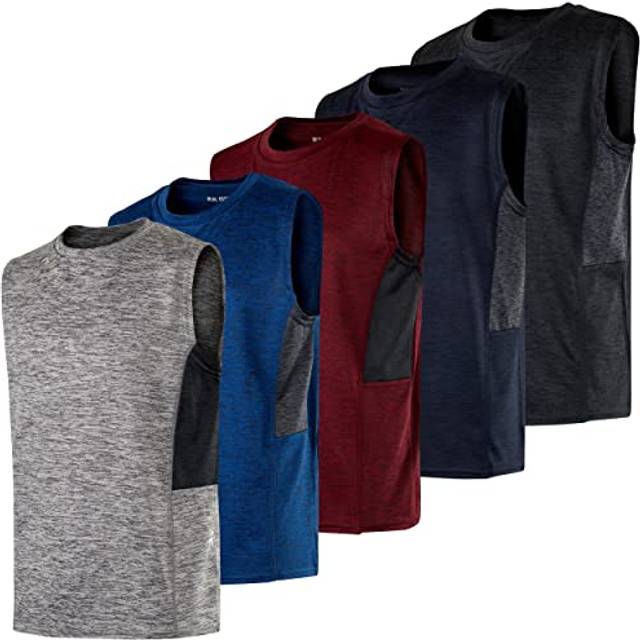 5 Pack: Boys Active Quick Dry Fit Tank Top Tops Shirts Boy Tshirts Kid