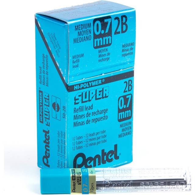 Pentel Hi-Polymer Lead Refill 0.7mm (Box of 12) (2B)