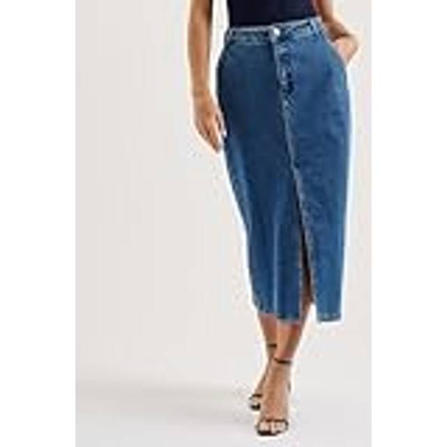 Ted Baker Denim Mdi Skirt - Blue