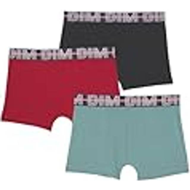 Pack of 3 Boxers in Stretch Cotton - Black + Green + Burgundy - 8Y (126CM)