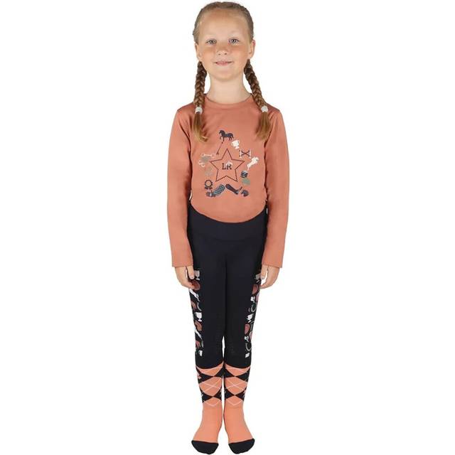 Little Rider Childrens/Kids Pony Passion Horse Riding Tights 7-8 Years mörkblå/rodnad