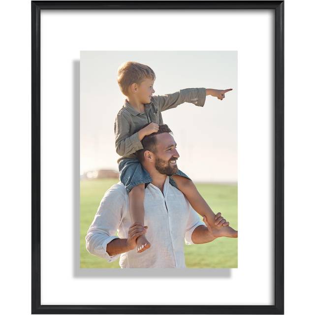 Americanflat 8x10 Floating Picture Frame with Shatter-Resistant Glass - Fits 5x7 Photos or Smaller - Slide-in Photo Frame - Fusion Float Collection -