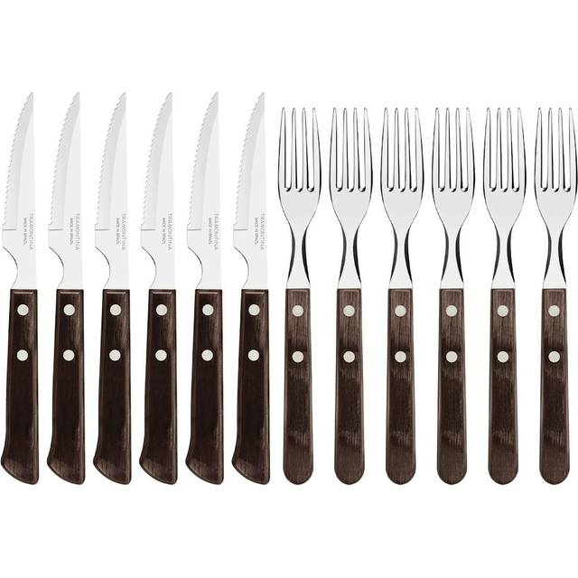Tramontina Churrasco Steak Knives 12 pieces Brown-shiny