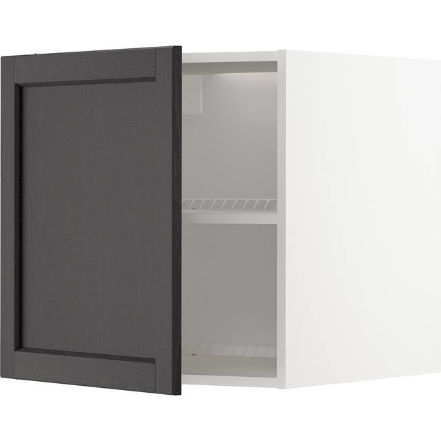 METOD överskåp för kyl/frys, vit/Lerhyttan svartlaserad, 60x60 cm